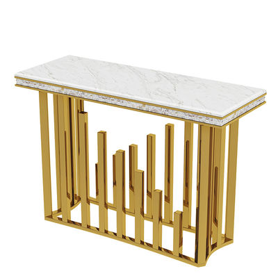 kopen Groothandel consoletafels van roestvrij staal met hoogwaardige marmeren bovenkant online manufacture