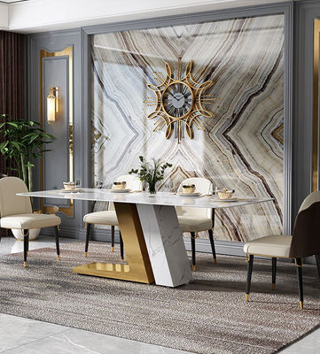 kopen Luxe eettafels met marmeren bovenkant en roestvrij staal online manufacture