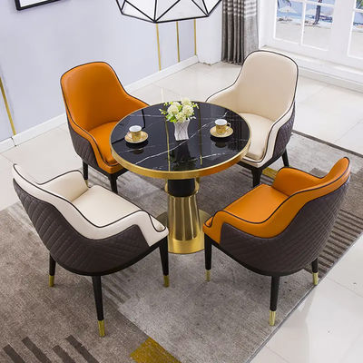 kopen Moderne roestvrij staal ronde marmeren hotel onderhandelingstafel online manufacture