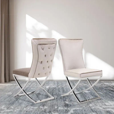 kopen Moderne design fluwelen gepoleerde eetkamermeubels stoel online manufacture